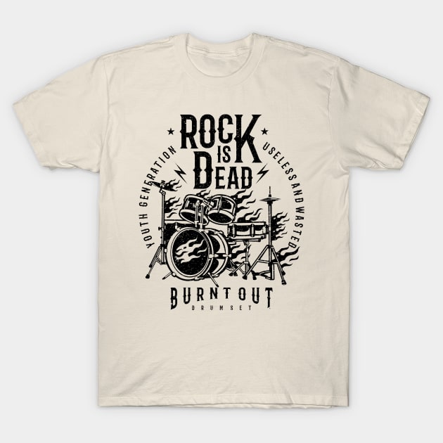 Rock is Dead: Youth Generation Vintage Design T-Shirt by Jarecrow 